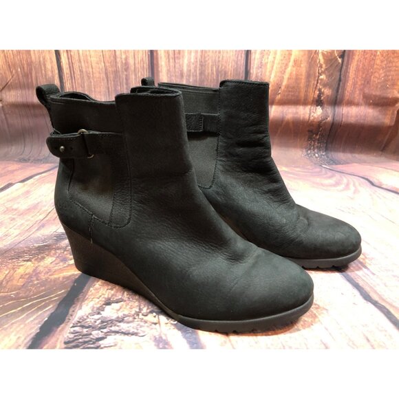 UGG Indra Black Ankle Wedge Waterproof Boots 1017423 Womens 9 (s7m - Picture 3 of 10